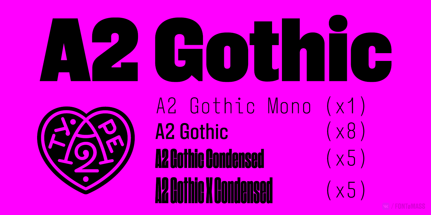 Schriftart A2 Gothic